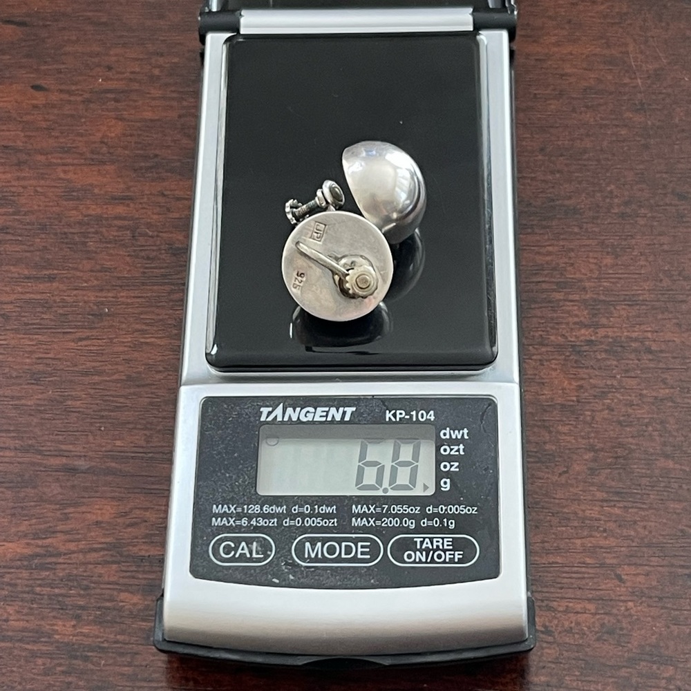 1950s Solid Sterling Silver Screw Back Earrings - image 5